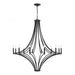 Spanish Villa 12-Light chandelier in  Charcoal / Candle covers: Charcoal, Satin Brass, Satin Nickel