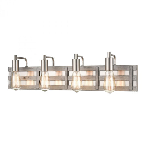 Brigantine 4-Light vanity light in  Weathered Driftwood / Satin Nickel