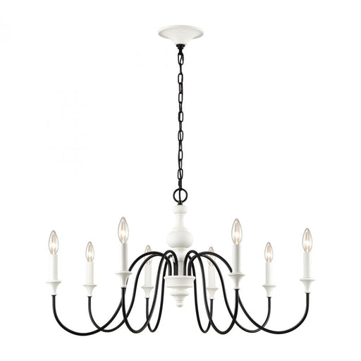 Val de Loire 8-Light chandelier in  White Coral / Black