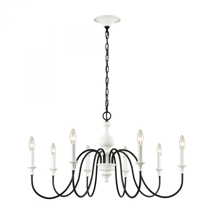 Val de Loire 8-Light chandelier in  White Coral / Black