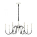 Val de Loire 8-Light chandelier in  White Coral / Black