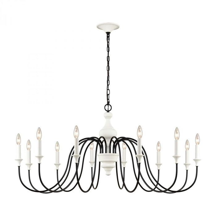 Val de Loire 12-Light chandelier in  White Coral / Black