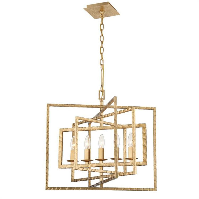 Capri 5 Light Antique Gold Chandelier