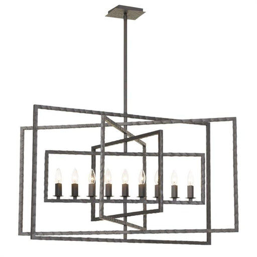 Capri 9 Light Raw Steel Chandelier