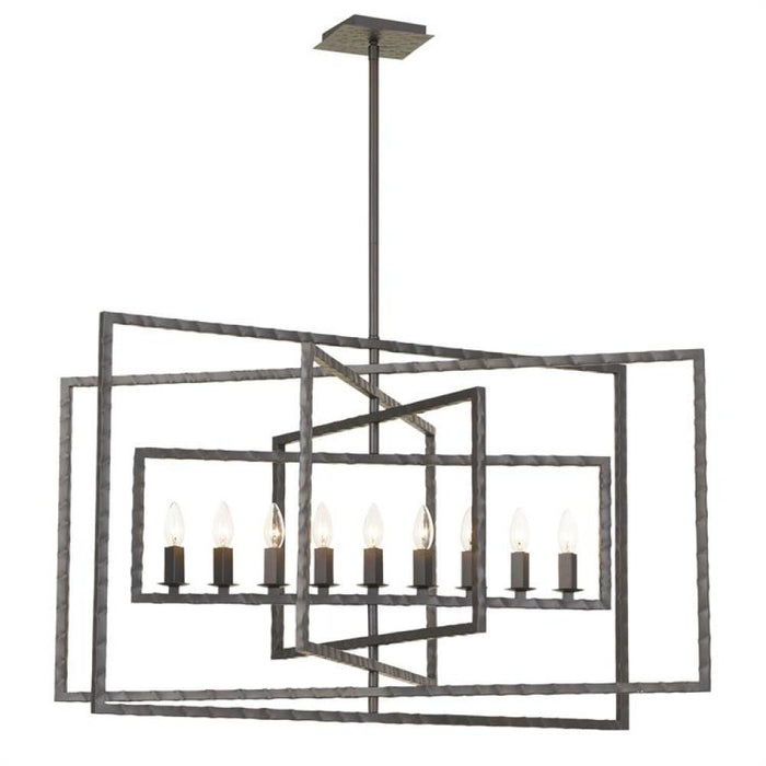 Capri 9 Light Raw Steel Chandelier