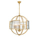 MANILOW,8LT CHANDELIER,BRASS