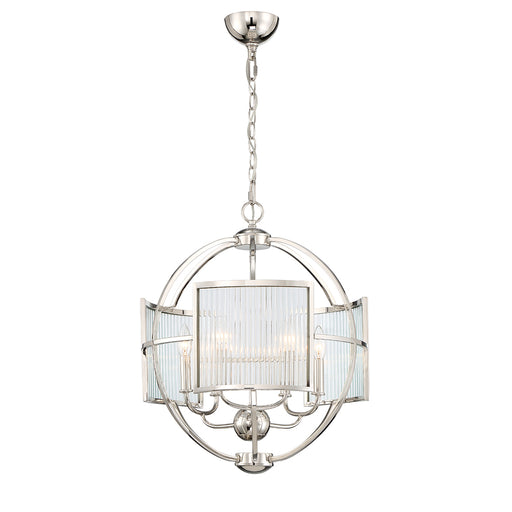 MANILOW,6LT CHANDELIER,POL NKL