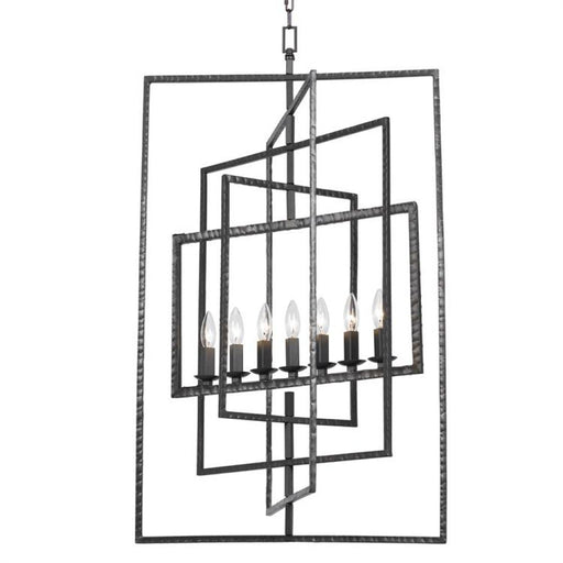 Capri 7 Light Raw Steel Chandelier