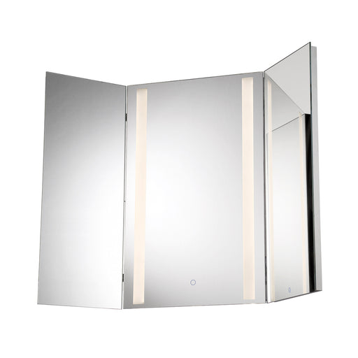 MIRROR,LED,TRI-FOLD,SMALL,CHR