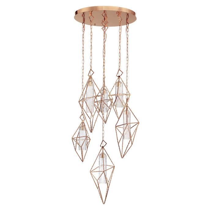 VERDINO,6LT LED CHANDELIER,GLD