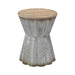 Crinkle Side Table in Galvanized Steel and Reclaimed Wood