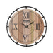 Torino Wall Clock in Natural Wood Tone Veneer and Black