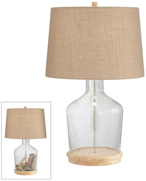 TL-Fillable seedy clear glass lamp