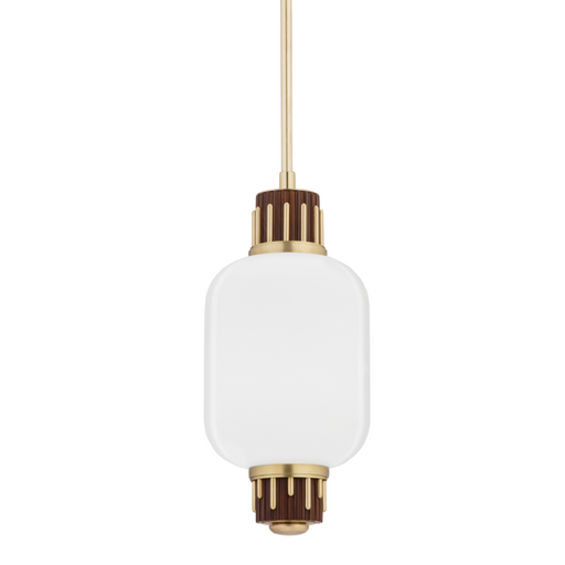 1 LIGHT PENDANT W/ LIGHT WALNUT ACCENT