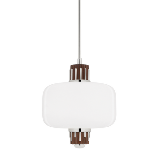 1 LIGHT PENDANT W/ LIGHT WALNUT ACCENT