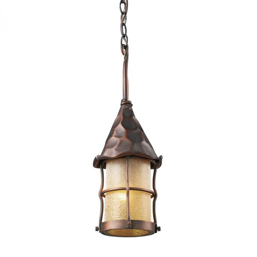 Rustica 1-Light Outdoor Pendant in Antique Copper