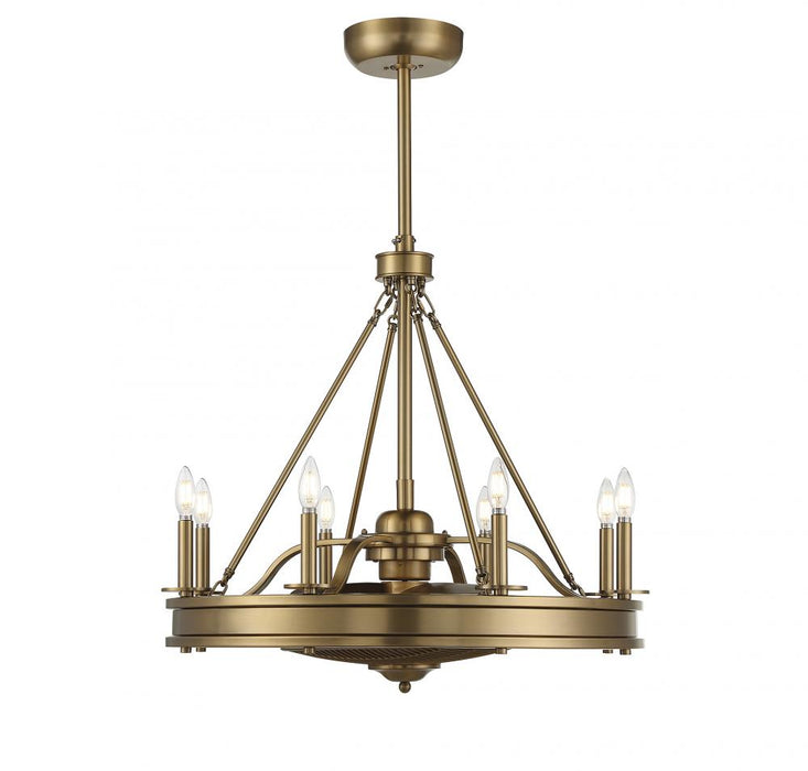 Lyon 8 Light Warm Brass Fan D Lier