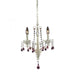 Elise 3-Light Chandelier in Antique White with Crystal