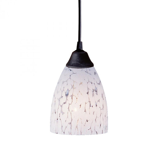 Classico 1-Light Mini Pendant in Dark Rust with Snow White Glass - Includes LED Bulb