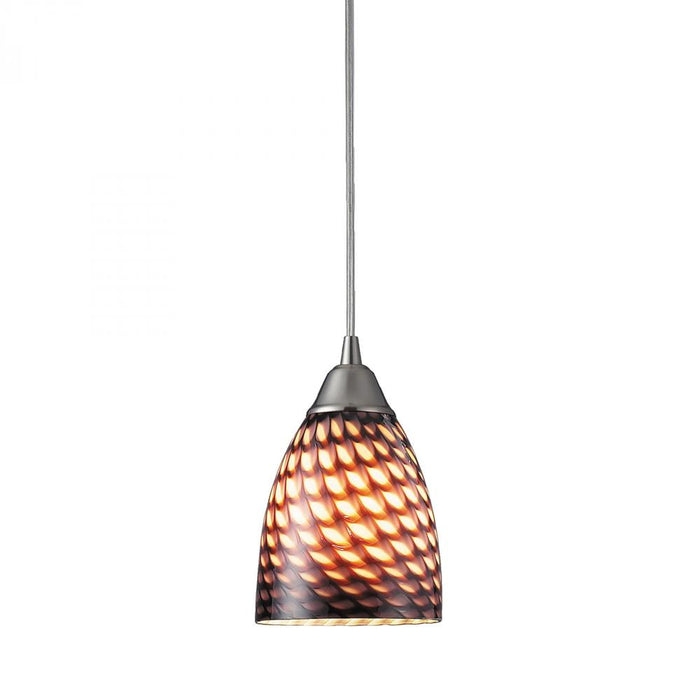 Arco Baleno 1-Light Mini Pendant in Satin Nickel with Coco Glass - Includes LED Bulb