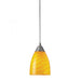 Arco Baleno 1-Light Mini Pendant in Satin Nickel with Canary Glass