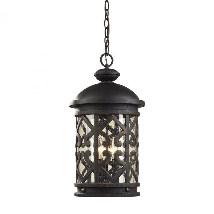 Tuscany Coast 3-Light Outdoor Hanging Lantern in Weathered Charcoal