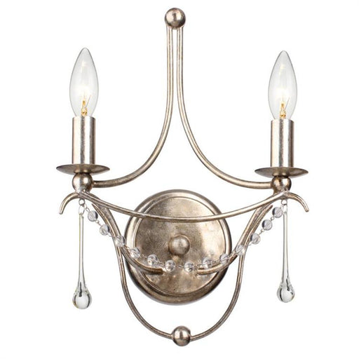 Metro 2 Light Antique Silver Sconce