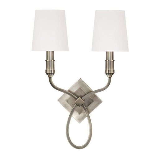 2 LIGHT WALL SCONCE w/WHITE SHADE