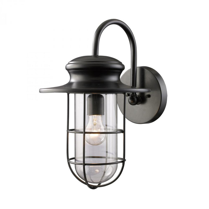 Portside 1-Light Outdoor Wall Lamp in Matte Black