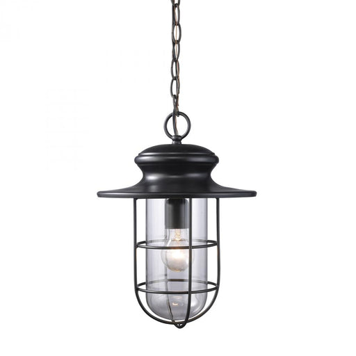 Portside 1-Light Outdoor Pendant in Matte Black