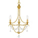 Metro 3 Light Antique Gold Mini Chandelier