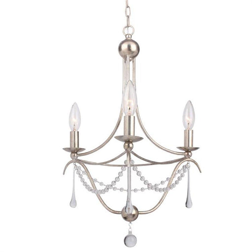 Metro 3 Light Antique Silver Mini Chandelier