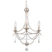 Metro 3 Light Antique Silver Mini Chandelier