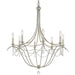 Metro 8 Light Crystal Beads Silver Chandelier