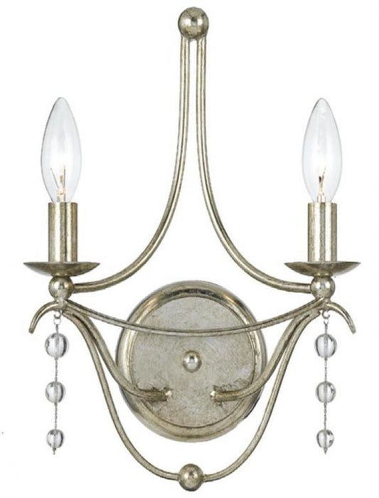 Metro 2 Light Antique Silver Sconce