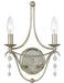 Metro 2 Light Antique Silver Sconce