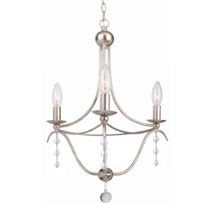 Metro 3 Light Antique Silver Mini Chandelier