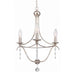 Metro 3 Light Antique Silver Mini Chandelier