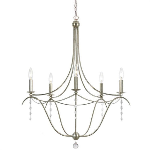 Metro 5 Light Crystal Silver Chandelier