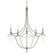 Metro 5 Light Crystal Silver Chandelier