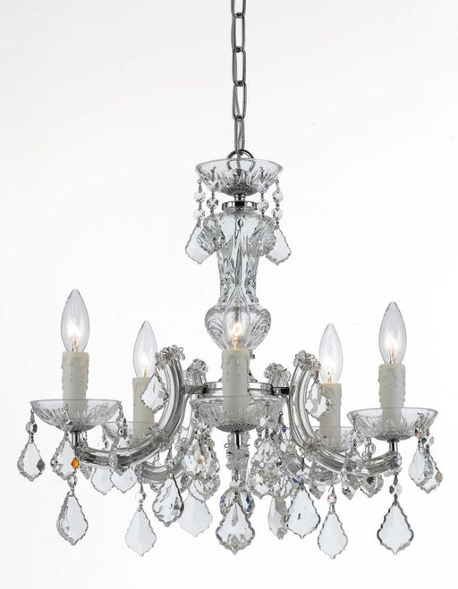 Maria Theresa 5 Light Hand Cut Crystal Polished Chrome Mini-Chandelier