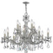 Maria Theresa 12 Light Hand Cut Crystal Polished Chrome Chandelier