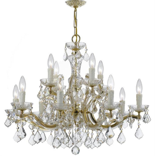 Maria Theresa 12 Light Hand Cut Crystal Gold Chandelier