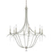 Metro 8 Light Antique Silver Chandelier