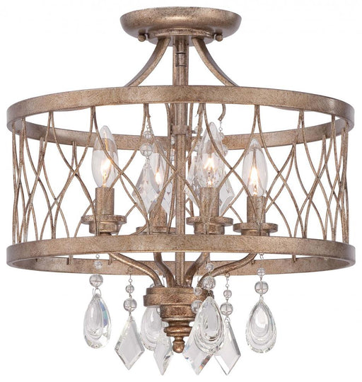 4 LIGHT MINI CHANDELIER (CONVERTIBLE TO SEMI FLUSH)