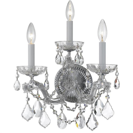 Maria Theresa 3 Light Spectra Crystal Polished Chrome Sconce