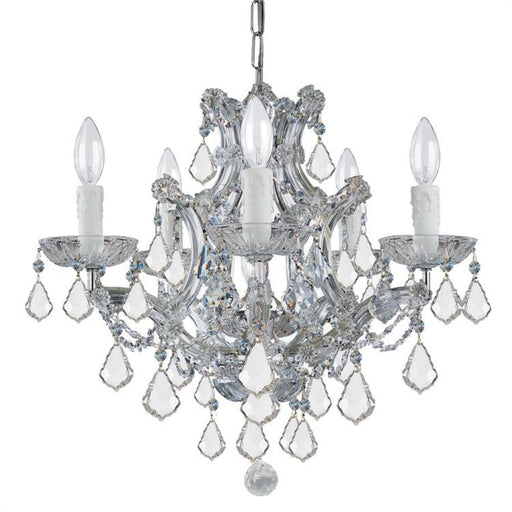 Maria Theresa 6 Light Clear Italian Crystal Polished Chrome Mini Chandelier