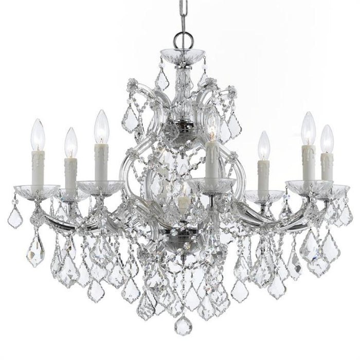 Maria Theresa 9 Light Hand Cut Crystal Polished Chrome Chandelier