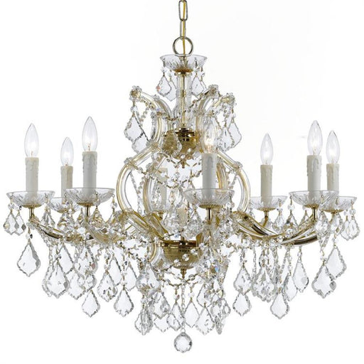 Maria Theresa 9 Light Spectra Crystal Gold Chandelier