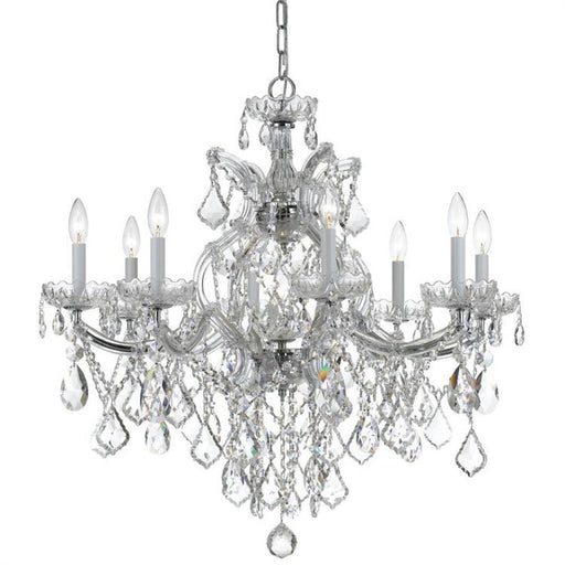 Maria Theresa 9 Light Hand Cut Crystal Polished Chrome Chandelier